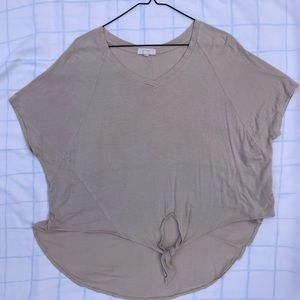 cupio tan tie front top
